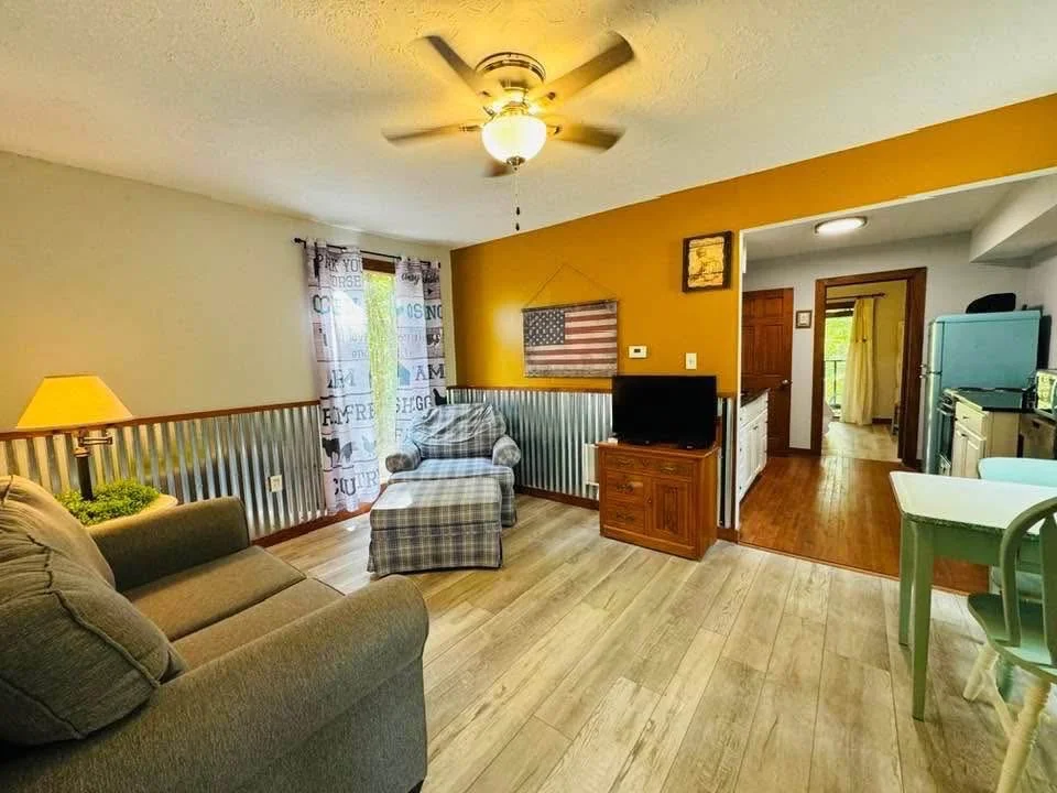 Dogwood Cabin interior at Palmerosa Campground in Hocking Hills, Ohio